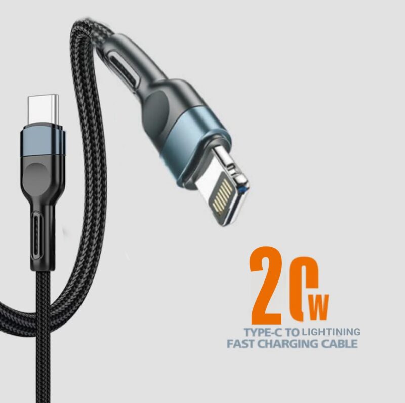 Plustar PL417 - Câble de Charge Rapide USB-C vers Lightning 20W (1m) – Image 2